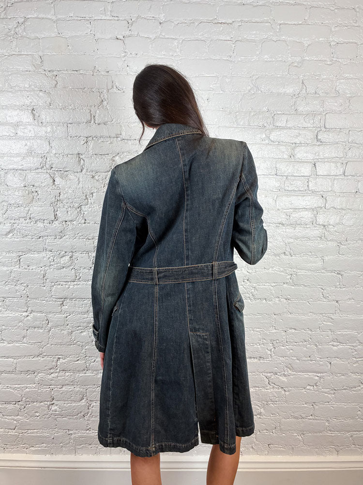 Miss Sixty 2000s Denim Trench Coat