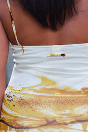 Jean Paul Gaultier Soleil 2000s Marble Gold Mesh Slip Dress