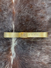 Just Cavalli Leather Snake Gold Skin Belt