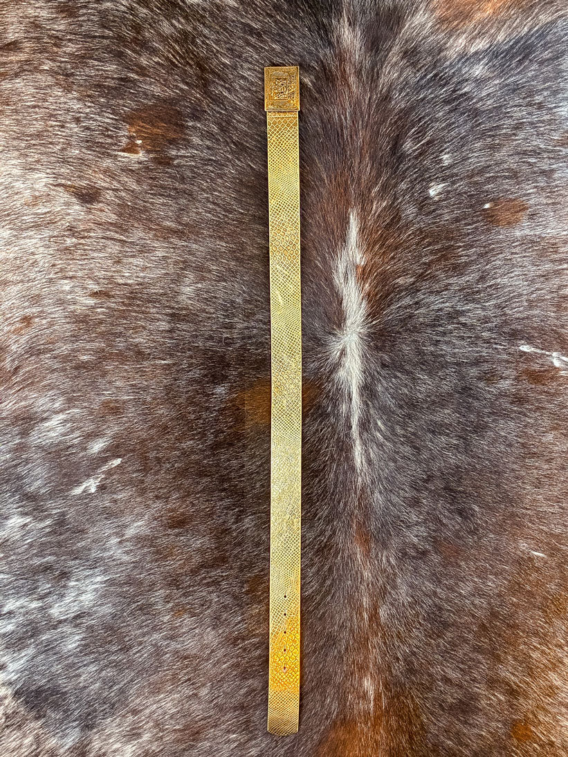 Just Cavalli Leather Snake Gold Skin Belt