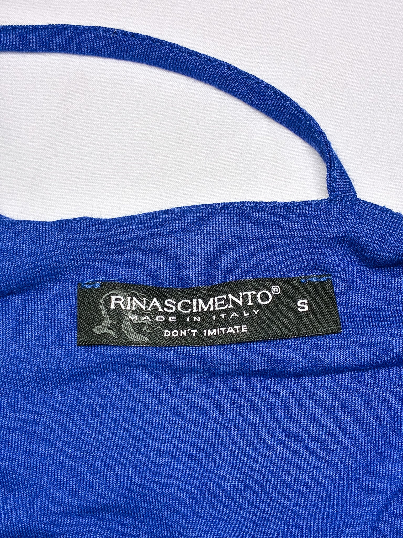 Rinascimento 2000s Blue Cream Color Block Open Back Maxi Dress - XS/S