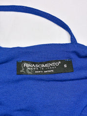 Rinascimento 2000s Blue Cream Color Block Open Back Maxi Dress - XS/S