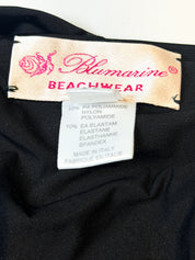 Blumarine Beachwear 2000s Black Ruched Halter Ruffle Hem Mini Dress - S/M