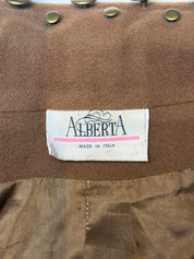 Alberta 1980s Gold Studded Tobacco Brown Blazer - M/L