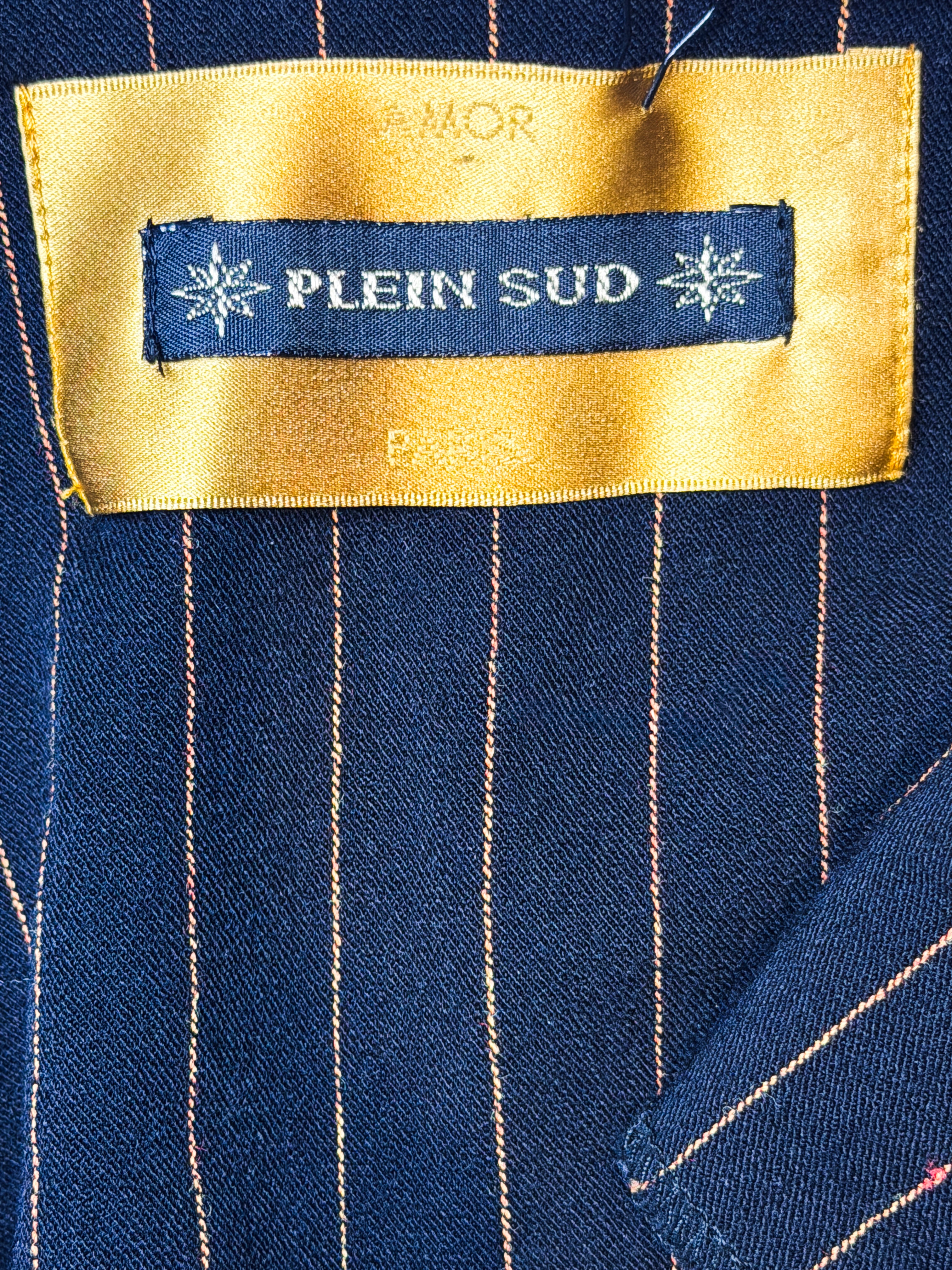 Plein Sud 2000s Black Pinstripe Tailored Blazer - S/M