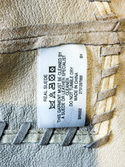 2000s Tan Suede Whipstitch Fringe Jacket - S/M