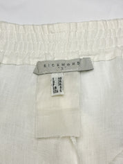 Richmond X 2000s White Eyelet Cropped Wide Leg Trousers - XS/S