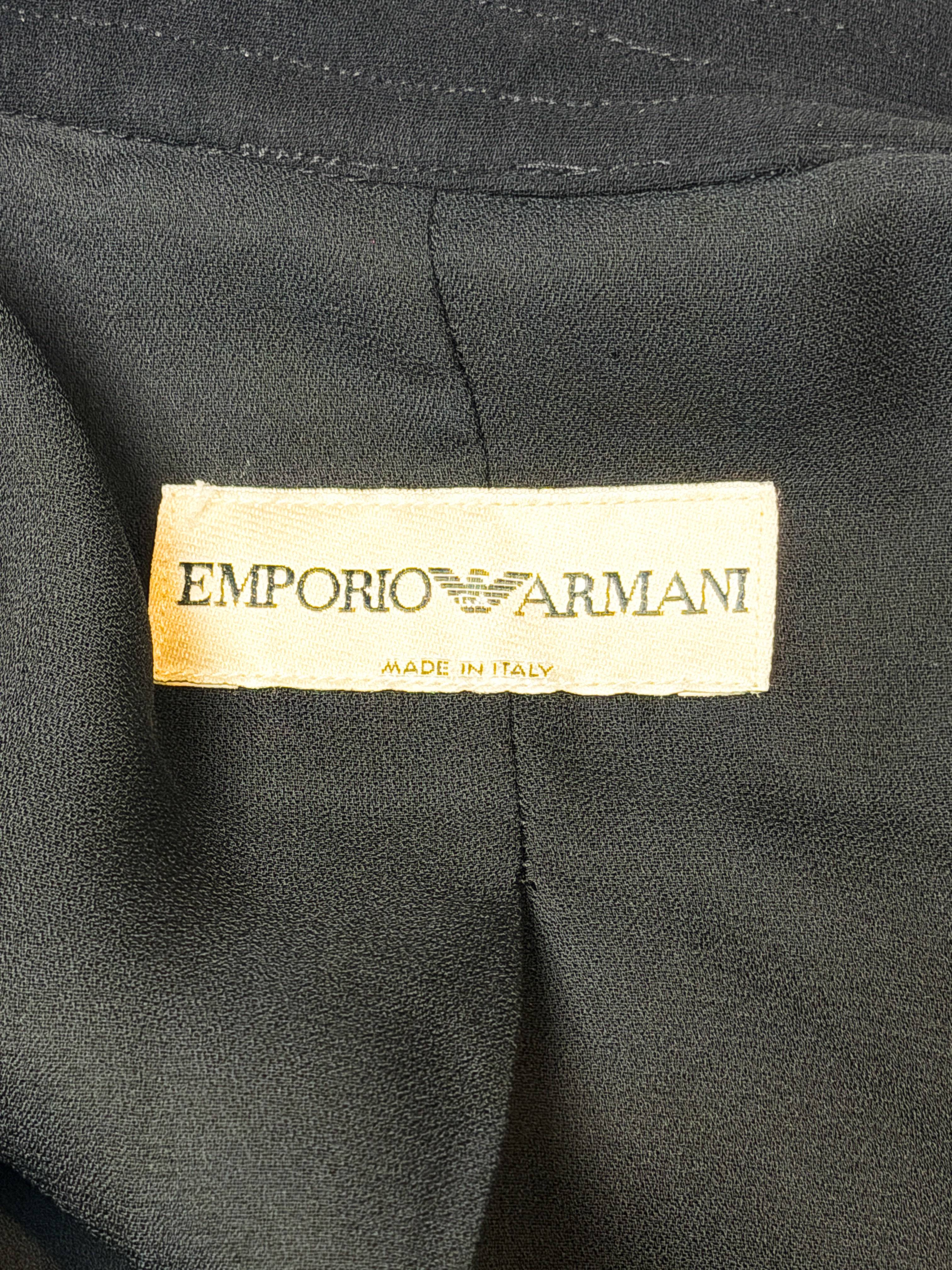 Emporio Armani 2000s Black Buckle Tab Cropped Blouse - S