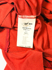 An'ge 2000s Rust Red Plunge Neck Beaded Jersey Tank - M-L