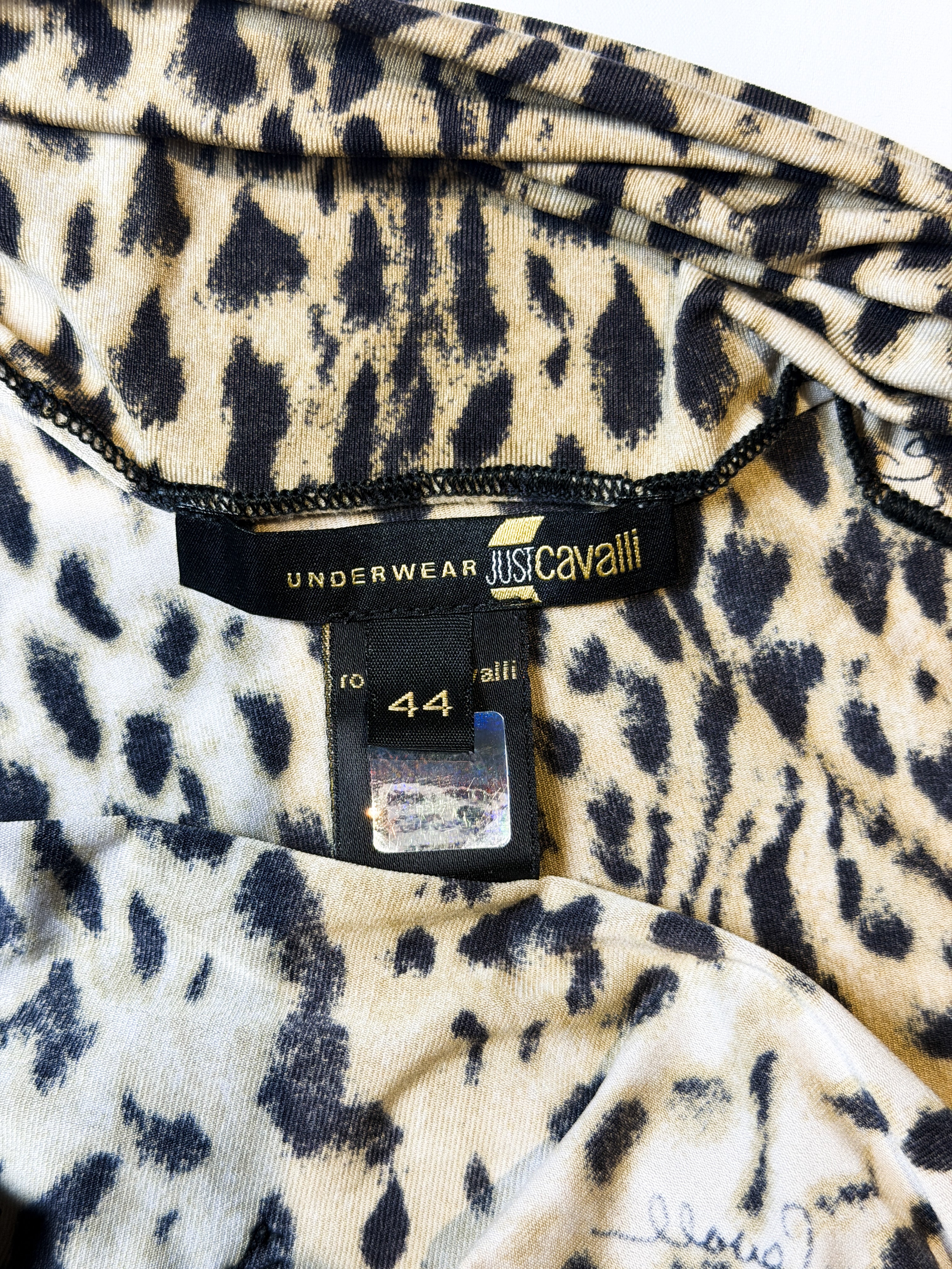 Just Cavalli 2000s Leopard Print Long Sleeve Top - M/L