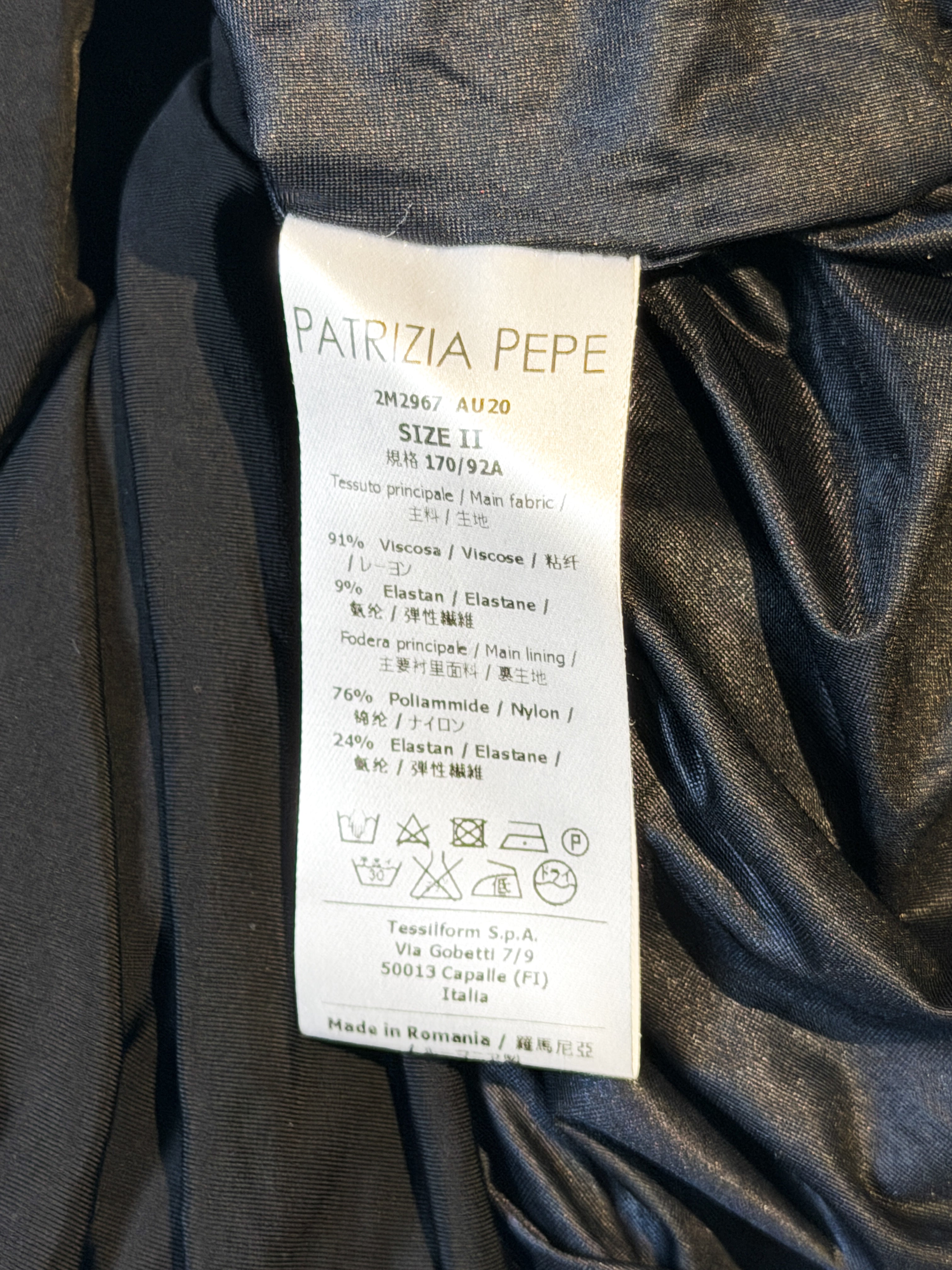 Patrizia Pepe 2000s Black Ruched V-Neck Long Sleeve Top - S/M