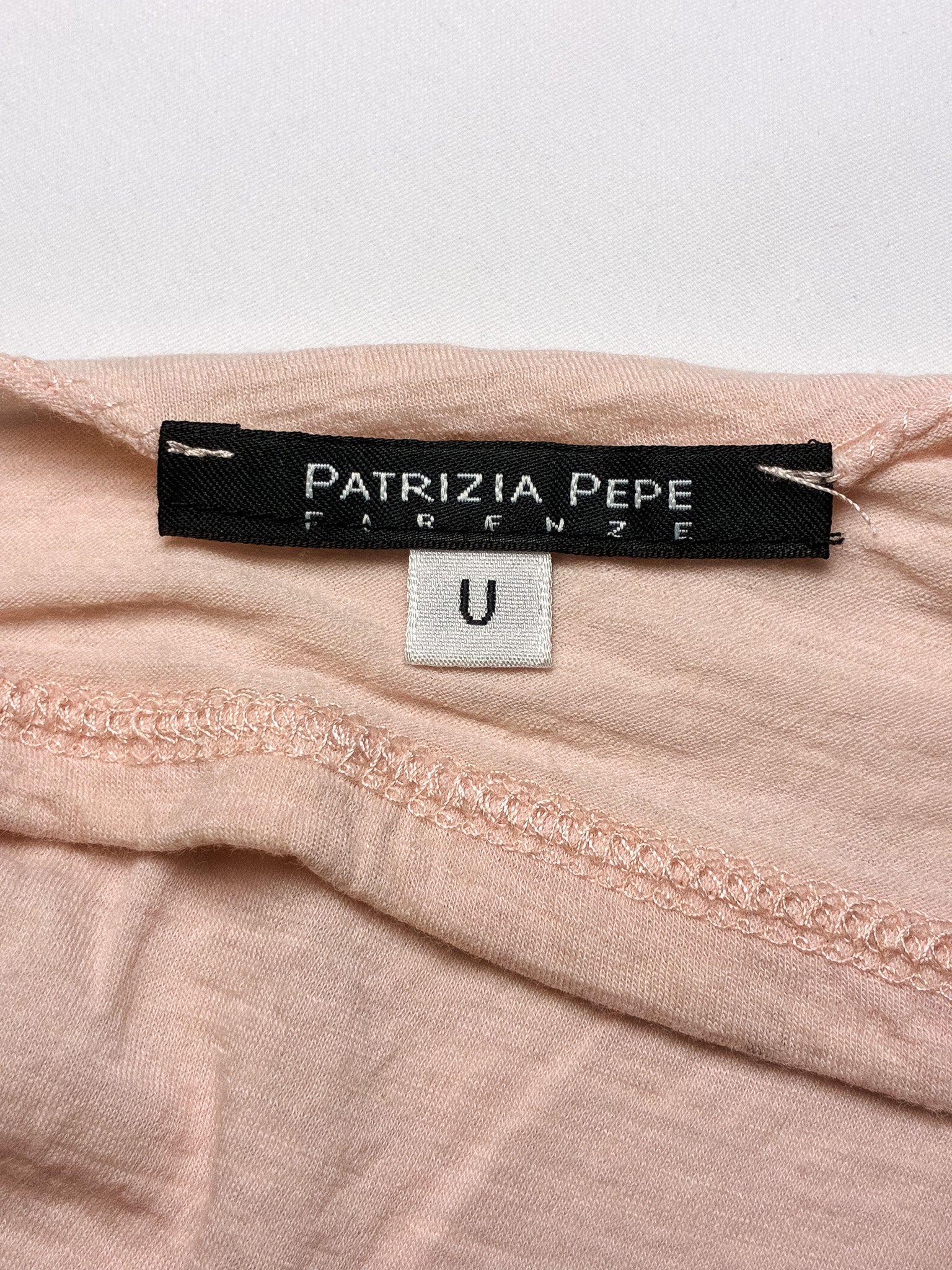 Patrizia Pepe Firenze 2000s Blush Beaded Teardrop One Shoulder Top - XS-M