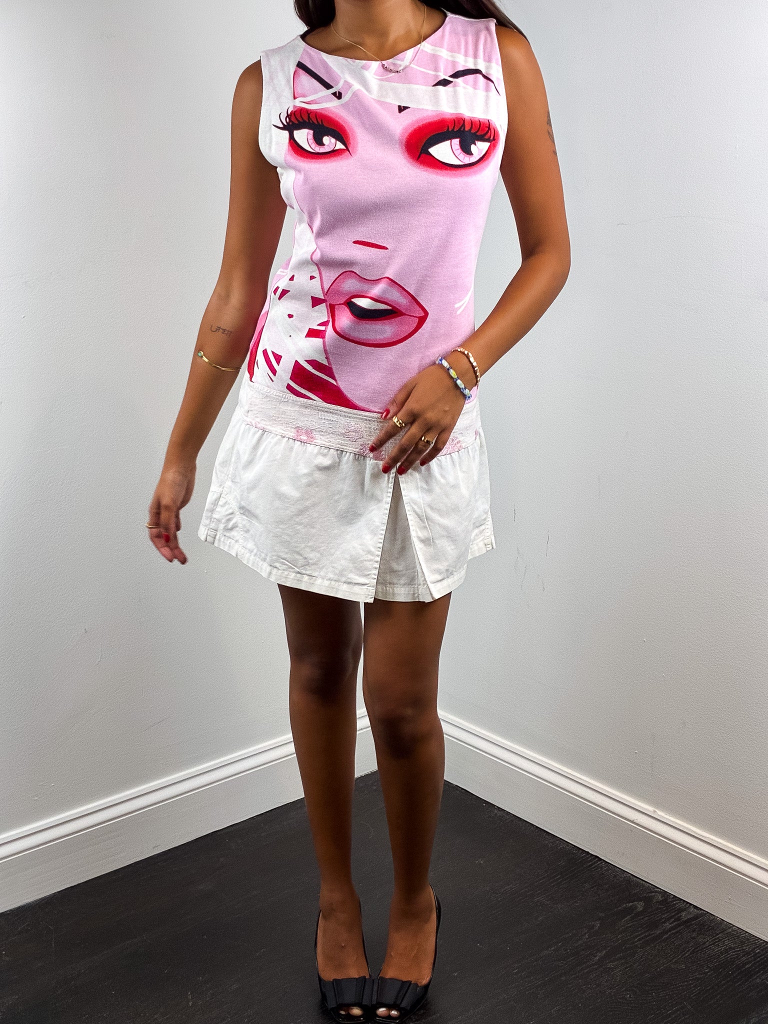 Custo Barcelona 2000s Pop Art Print Drop Waist Dress - S/M