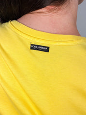 Dolce & Gabbana Beachwear 2007 Yellow "Sicilia I Love You" T-Shirt Dress - M