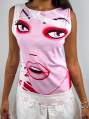 Custo Barcelona 2000s Pop Art Print Drop Waist Dress - S/M