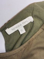 Patrizia Pepe 2000s Olive Sequin Cold-Shoulder Top - S/M