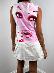 Custo Barcelona 2000s Pop Art Print Drop Waist Dress - S/M