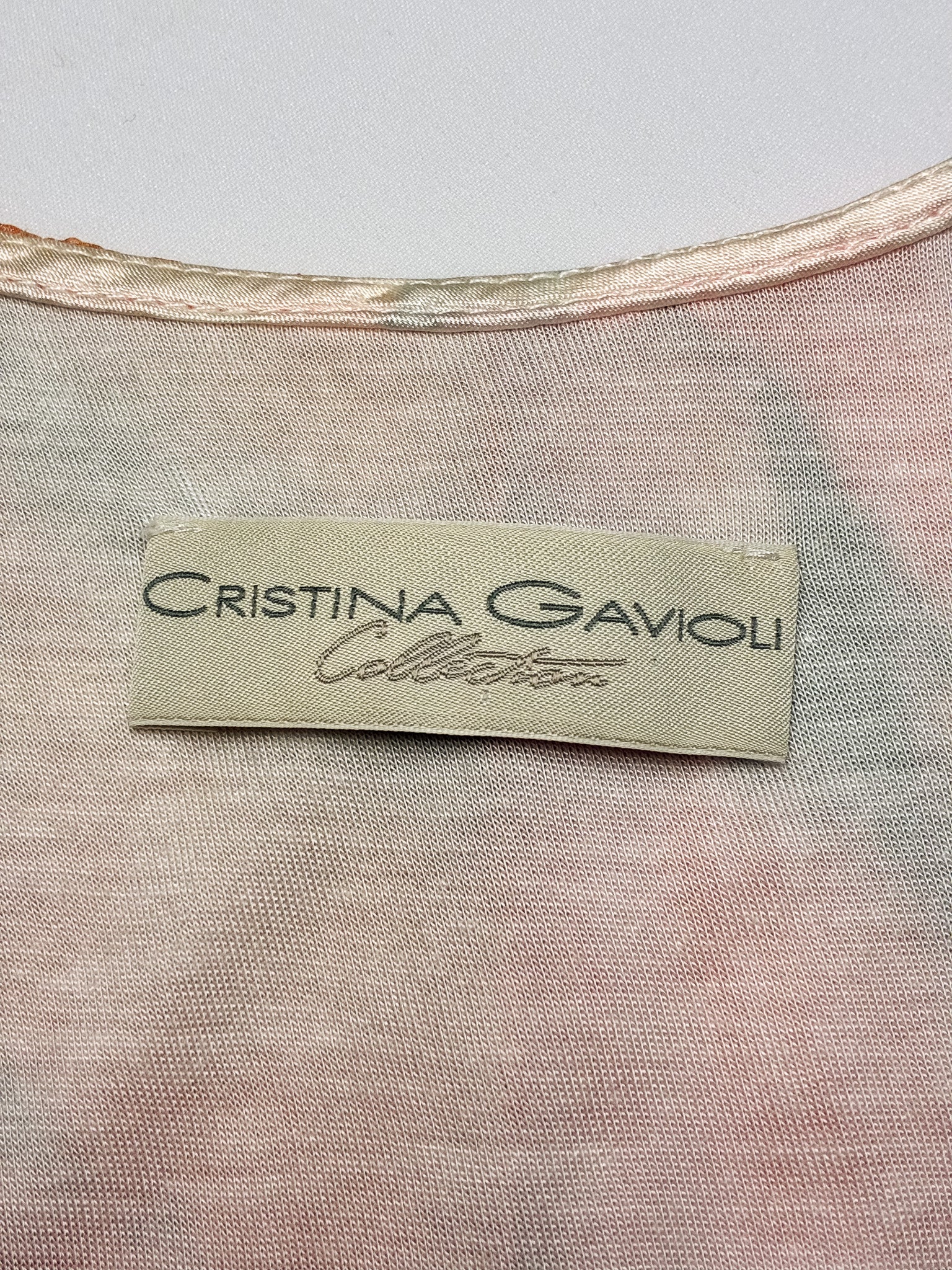 Cristina Gavioli 2000s Coral Butterfly Wing Print Sheer Mini Dress - M/L