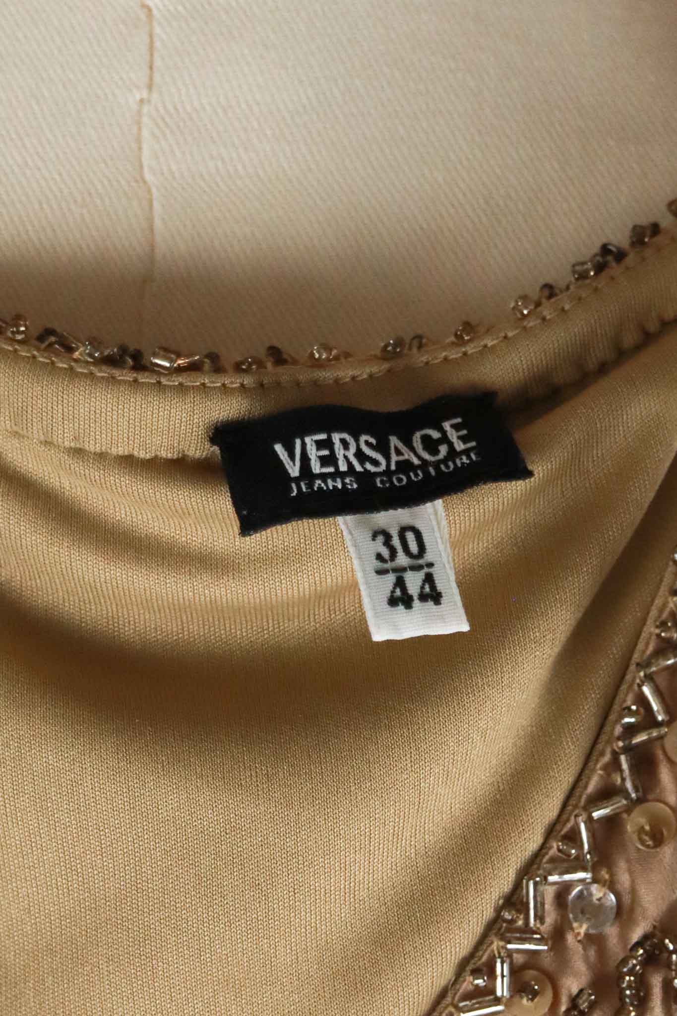 Versace Jeans Couture Embellished Silk Column Dress - M