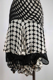 Bagliori Silk Polka Dot Beaded Dress – M
