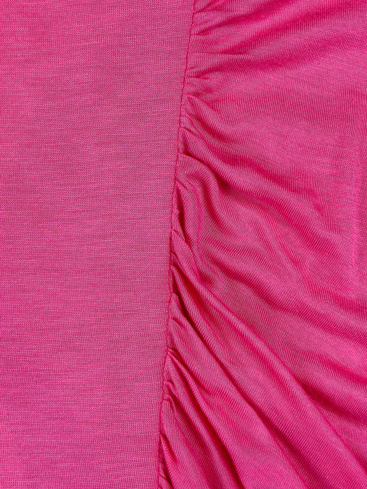 Blumarine 2000s Hot Pink Ruched Modal Tank Top