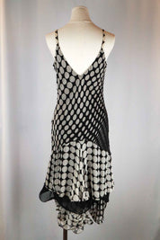 Bagliori Silk Polka Dot Beaded Dress – M