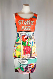 Moschino Cheap & Chic 2007 Flintstones Cartoon Comic Dress – M