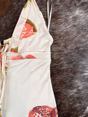 Roberto Cavalli Spring 2004 Orchid Halter Midi Dress