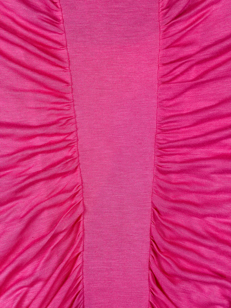 Blumarine 2000s Hot Pink Ruched Modal Tank Top