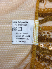 Luisa Spagnoli 2000s Gold Beaded Sequin Mesh Tank - S/M