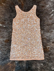 Sete di Jaipur 2000s Nude Sequin Tank Dress