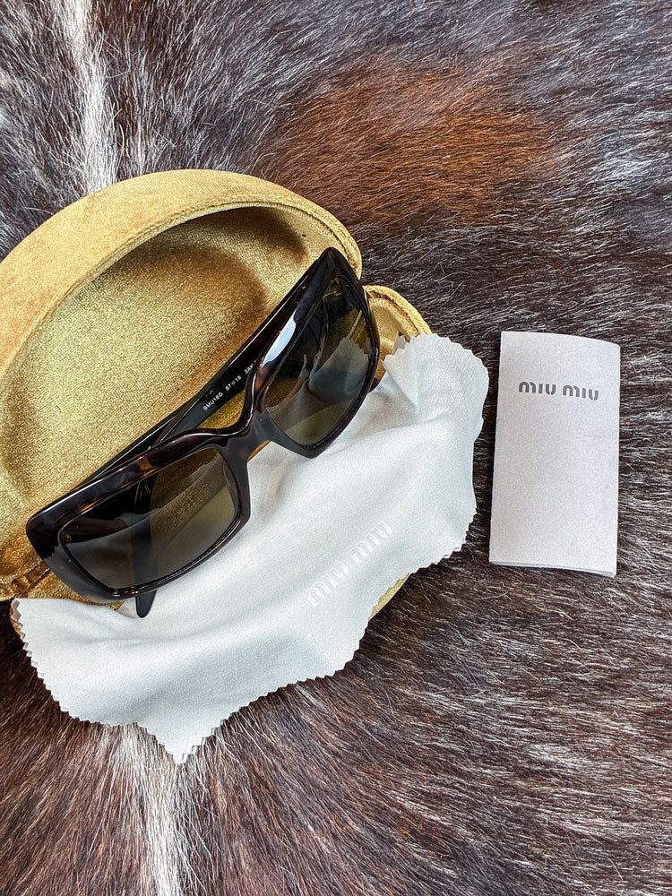 Miu Miu 2004 Brown Rectangle Sunglasses