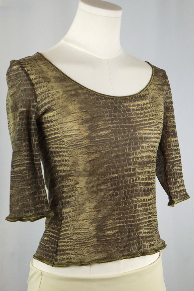 Roberto Cavalli Sheer Snake Skin Print Top