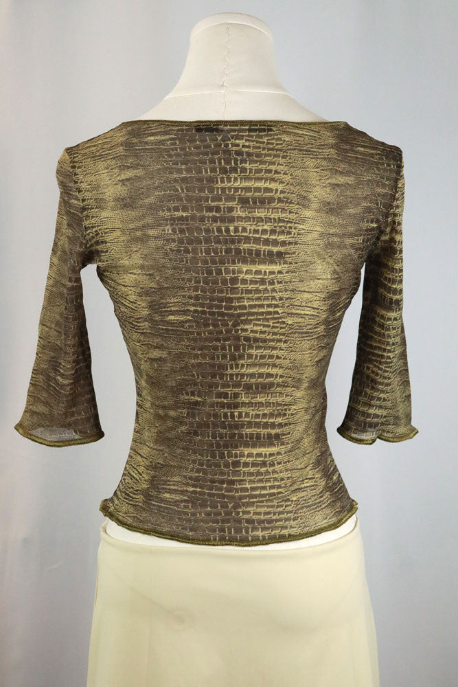Roberto Cavalli Sheer Snake Skin Print Top
