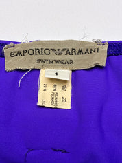 Emporio Armani 2000s Purple Color Block Bikini and Belted Mini Skirt Set - XS