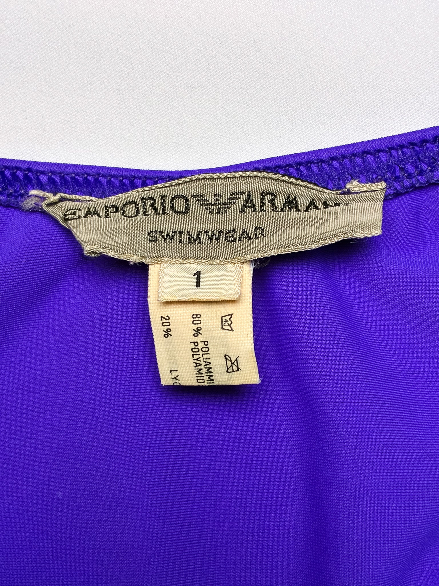 Emporio Armani 2000s Purple Color Block Bikini and Belted Mini Skirt Set - XS