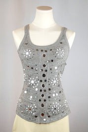 Twin Set Grey Mirrored Tank Top – M