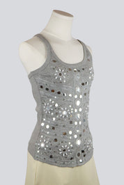 Twin Set Grey Mirrored Tank Top – M