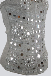 Twin Set Grey Mirrored Tank Top – M