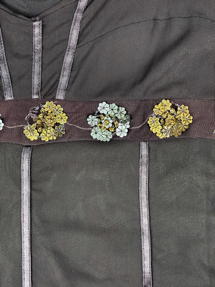 Cristinaeffe Brown Dress Sequin Flowers