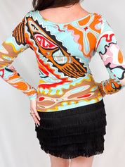 Emilio Pucci 2000s Abstract Swirl Print Long-Sleeve Top - M