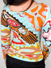 Emilio Pucci 2000s Abstract Swirl Print Long-Sleeve Top - M