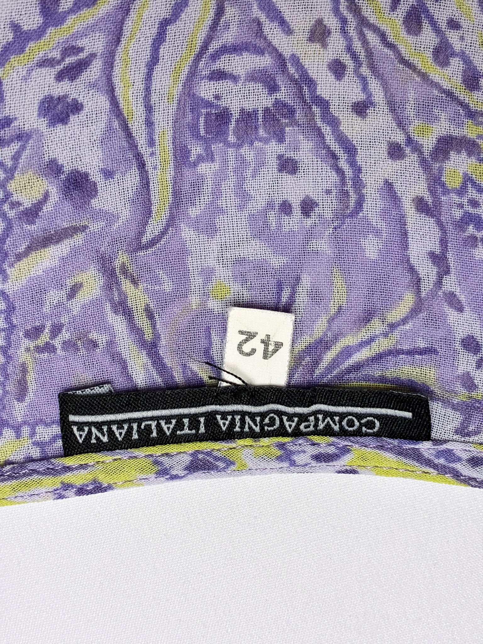 Compagnia Italiana 2000s Lilac Paisley Ruffle Wrap Top and Tiered Mini Skirt Set - XS/S