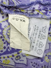 Compagnia Italiana 2000s Lilac Paisley Ruffle Wrap Top and Tiered Mini Skirt Set - XS/S
