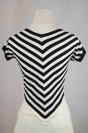Gianfranco Ferré 2000s Black & White Striped Knit Top – S
