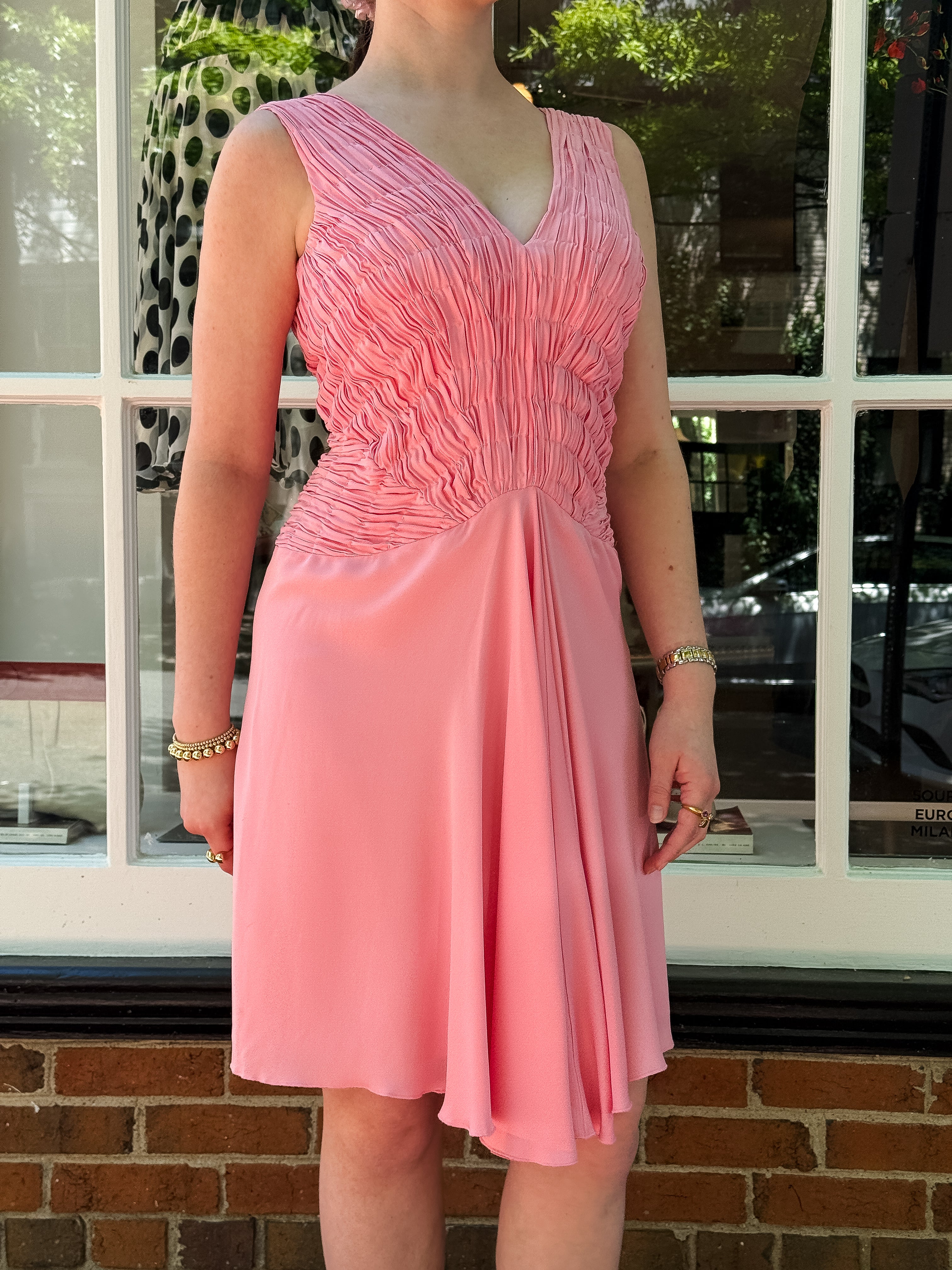 Red Valentino Silk Pink Ruffled Dress – S/M