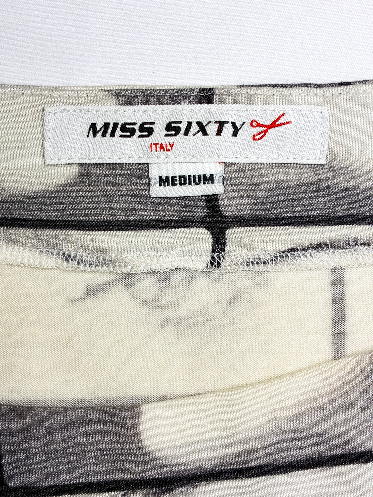 Miss Sixty 2000s Black & White Face Print Top & Flare Pants Set - S/M