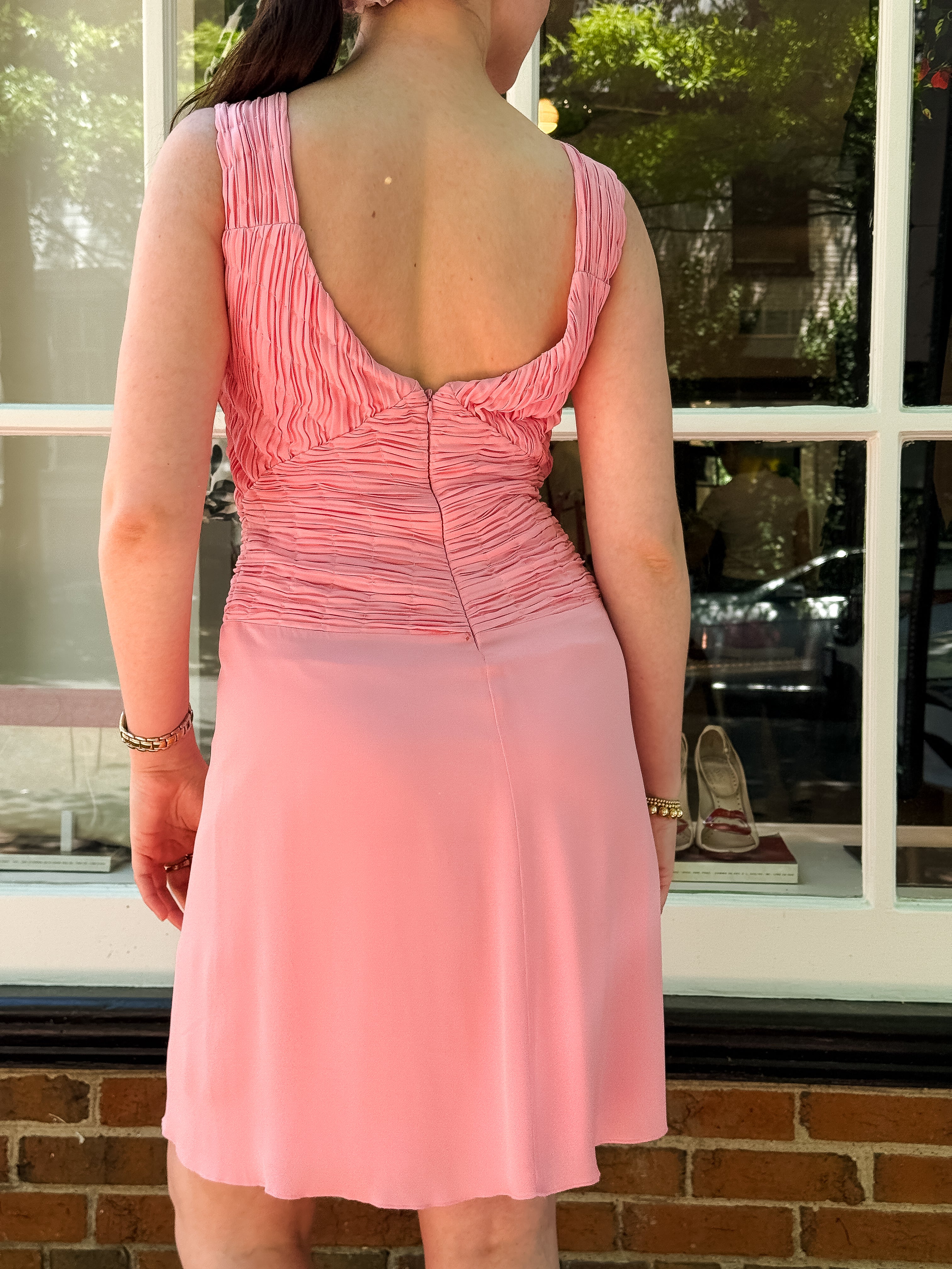 Red Valentino Silk Pink Ruffled Dress – S/M