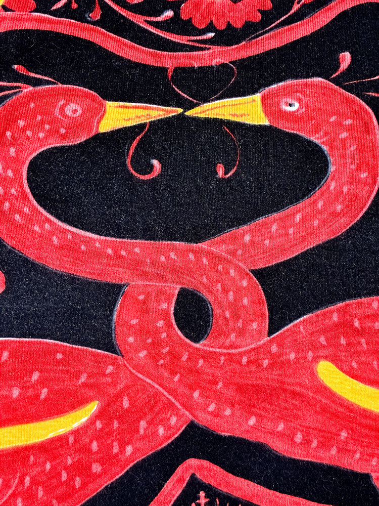 Custo Barcelona 2000s Pink and Red Mythic Birds Long Sleeve Top