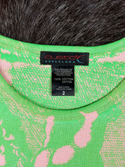 Custo Barcelona 2000s Green & Pink Cherub Print Tank Top